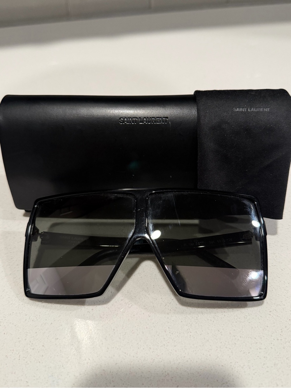 Saint Laurent Two-Tone Betty Sunglasses - Black/ Silver